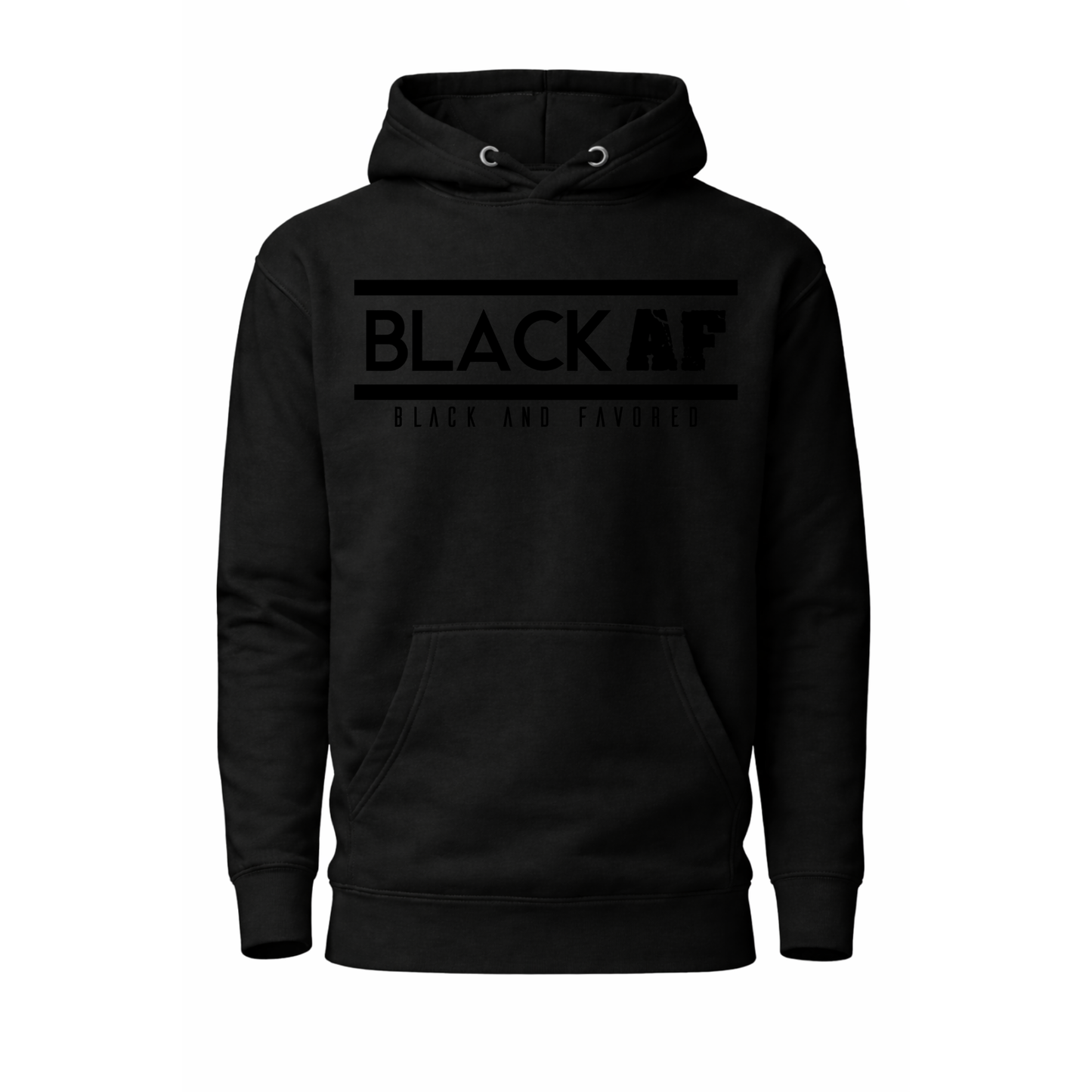 Black and Favored classic hoodie with black logo